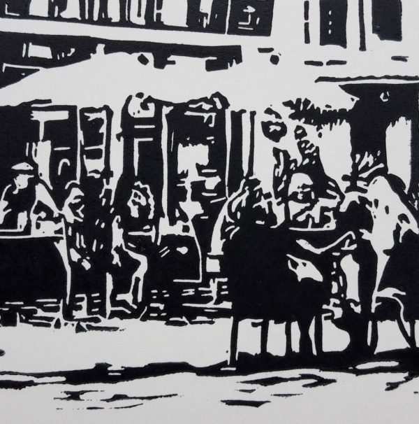 Linoleumdruk terras
