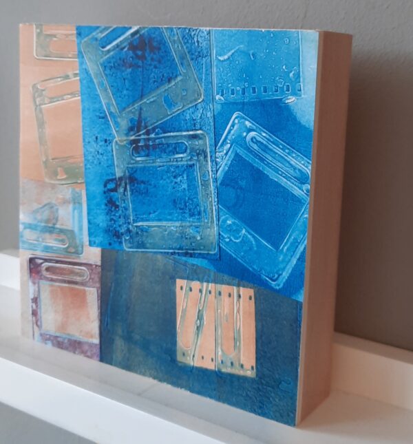 monoprint op hout